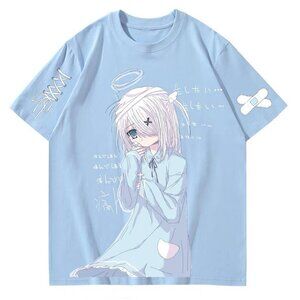 Women’s Light Blue Short‑Sleeve Top